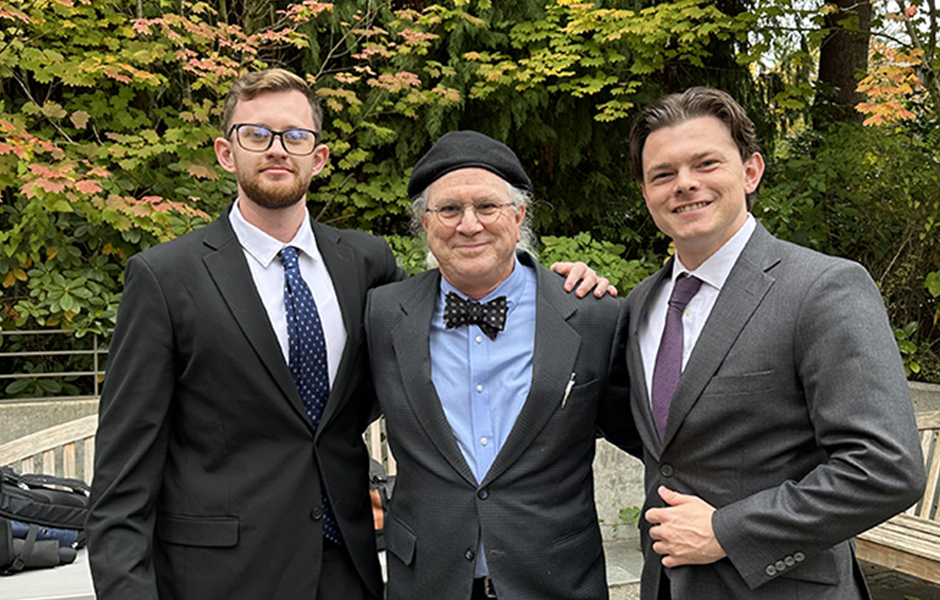 Photo of Professor Chapin and two students