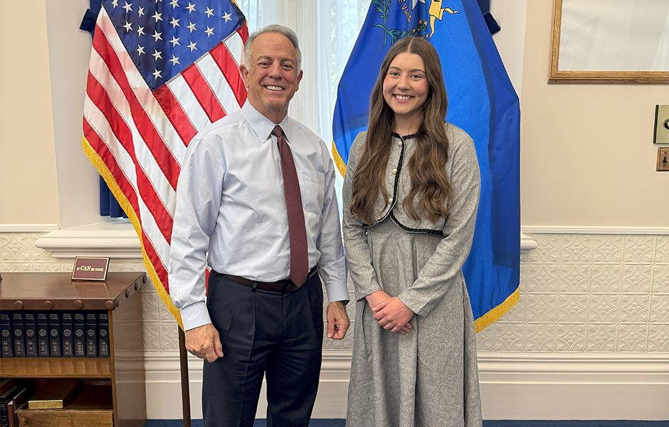 Photo of Nevada Governor, Joe Lombardo and extern student, Dionne