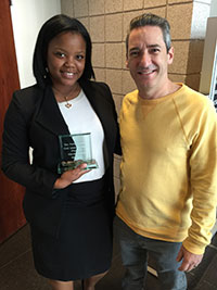 Scholarship recipient Marckia Hayes with Perry Friedman