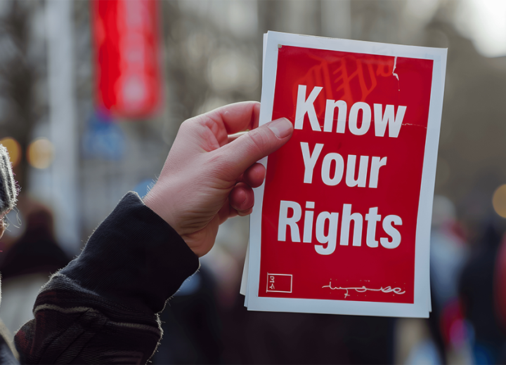 Photo of flyer saying "Know Your Rights"