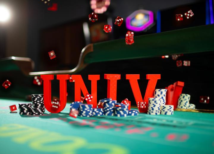 Gaming table with UNLV logo