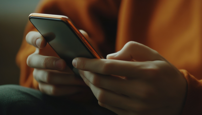 Photo of person holding a phone